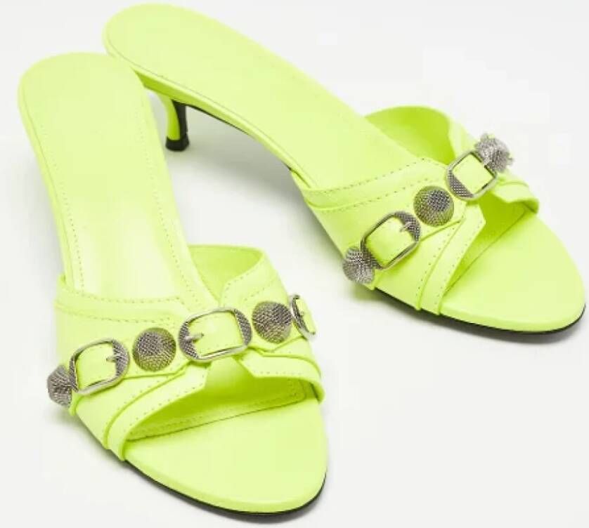 Balenciaga Vintage Pre-owned Leather sandals Green Dames