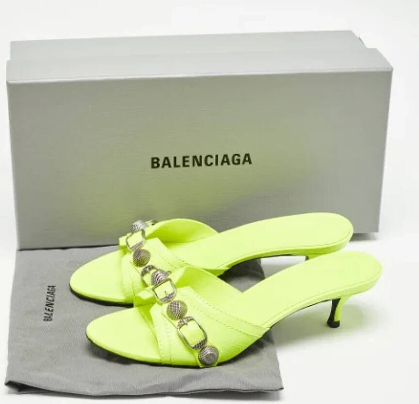 Balenciaga Vintage Pre-owned Leather sandals Green Dames