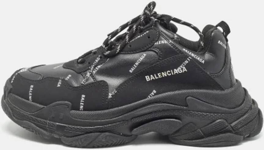 Balenciaga Vintage Pre-owned Leather sneakers Black Heren