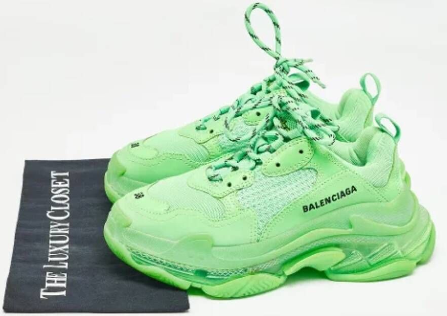 Balenciaga Vintage Pre-owned Leather sneakers Green Dames