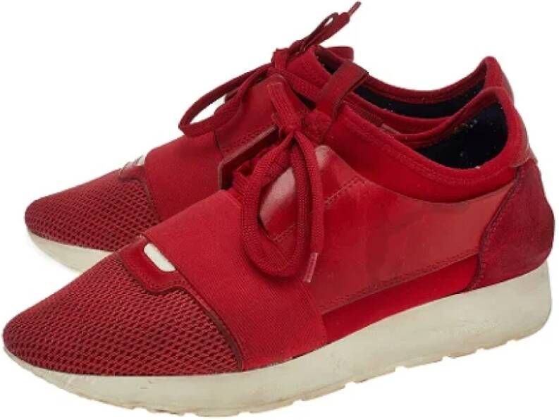 Balenciaga Vintage Pre-owned Leather sneakers Red Dames