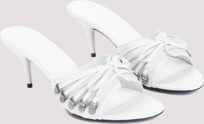 Balenciaga Witte Leren Stiletto Sandalen Chic Stijl Gray Dames