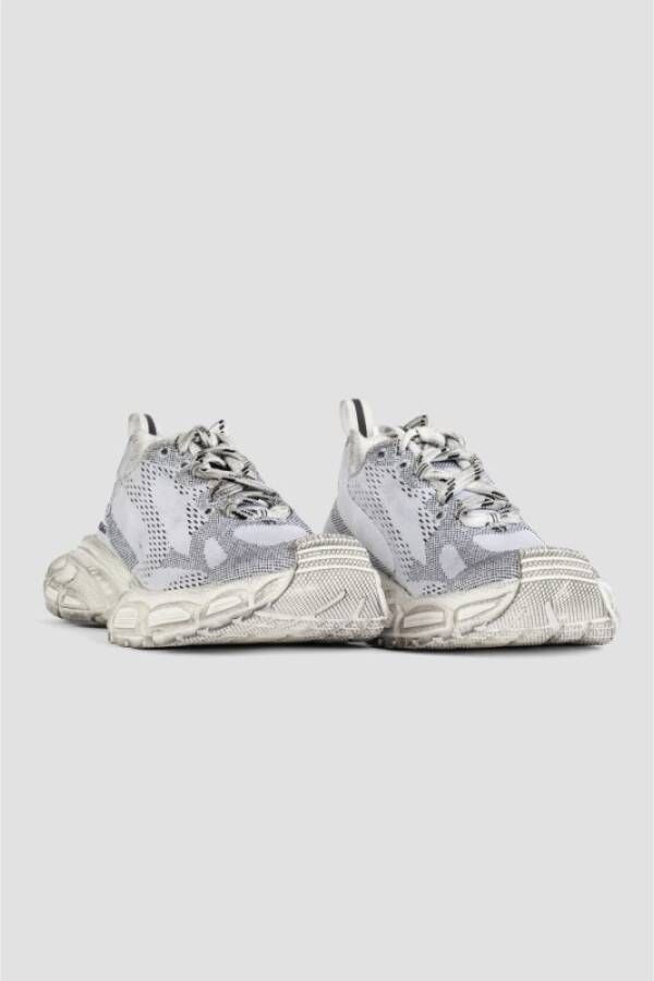 Balenciaga Witte Sneakers met Versleten Effect Gray Heren