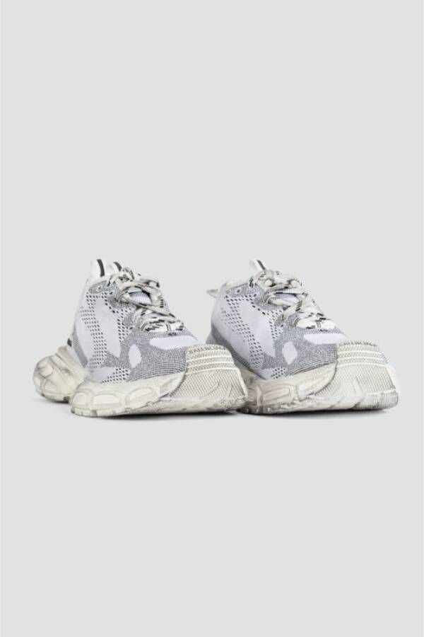 Balenciaga Witte Sneakers met Versleten Effect Gray Heren