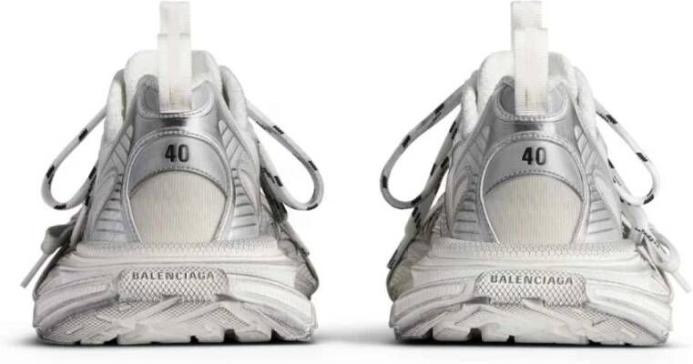 Balenciaga Witte Zilveren Damessneakers Gray Dames