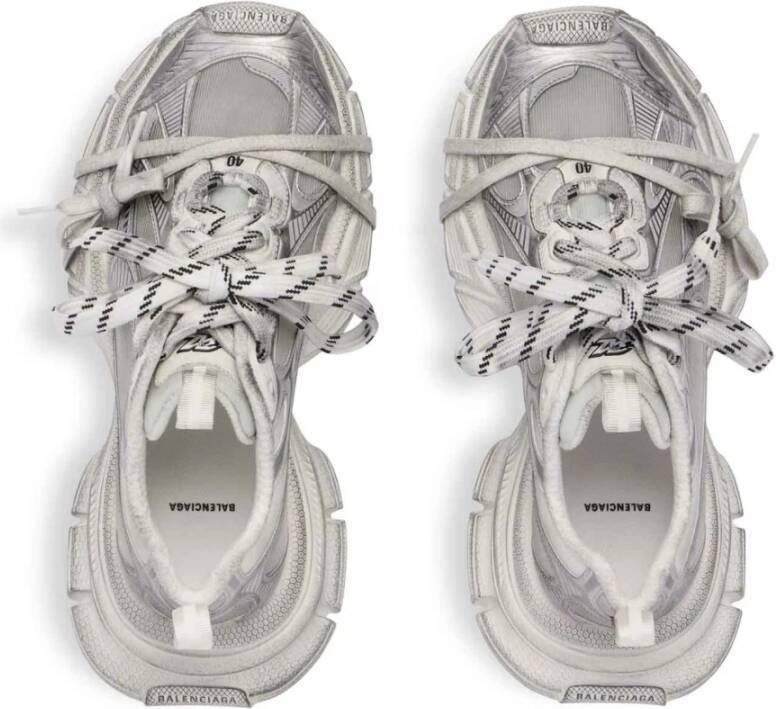 Balenciaga Witte Zilveren Damessneakers Gray Dames