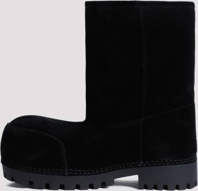 Balenciaga Zwarte Bont Lage Laars Black Heren