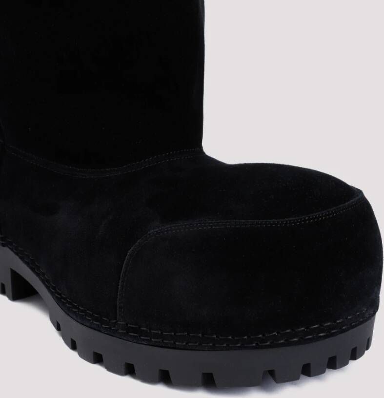 Balenciaga Zwarte Bont Lage Laars Black Heren