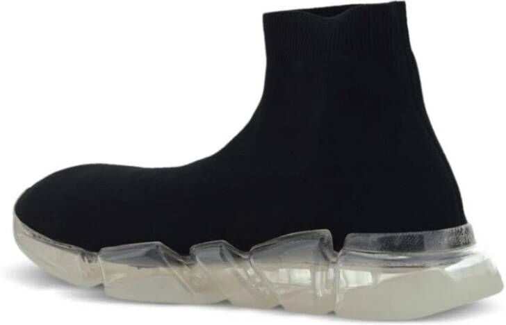 Balenciaga Zwarte Gebreide Slip-On Sneakers Black Dames