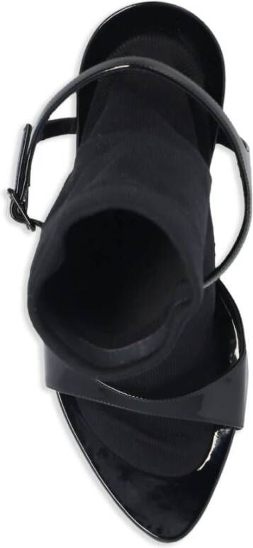 Balenciaga Zwarte Lakleren Stiletto Sandalen Black Dames