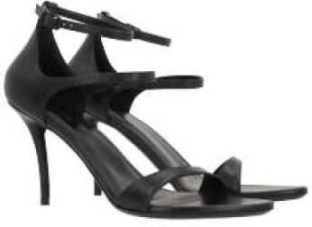 Balenciaga Zwarte Leren Amandelteen Sandalen Black Dames