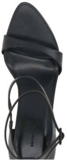 Balenciaga Zwarte Leren Amandelteen Sandalen Black Dames