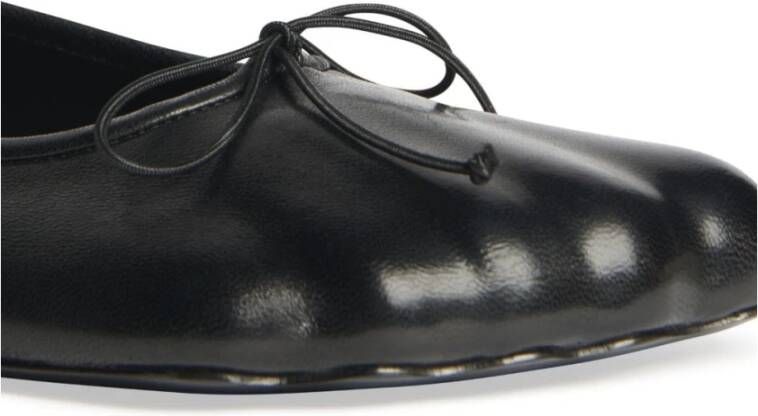 Balenciaga Zwarte Leren Ballet Flats Black Dames