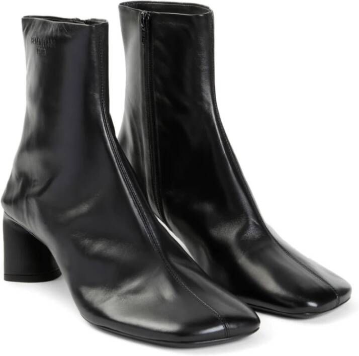 Balenciaga Zwarte leren logo laarzen rits Black Dames