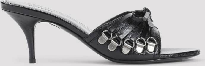 Balenciaga Zwarte Leren Sandalen voor Vrouwen Black Dames