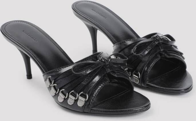 Balenciaga Zwarte Leren Sandalen voor Vrouwen Black Dames