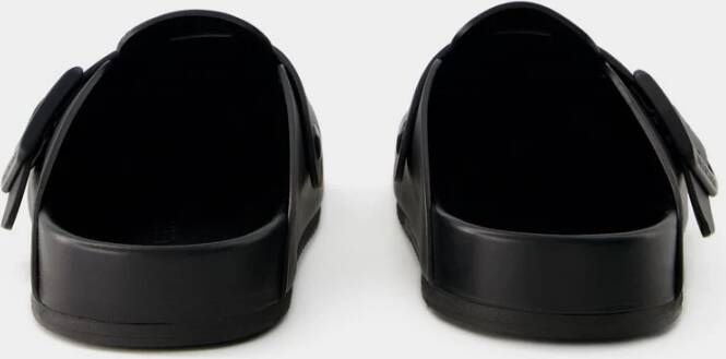 Balenciaga Zwarte Leren Sunday Slides Black Dames