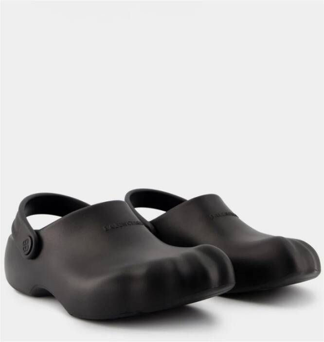 Balenciaga Zwarte Molded Sandalen Synthetisch Noir Black Dames