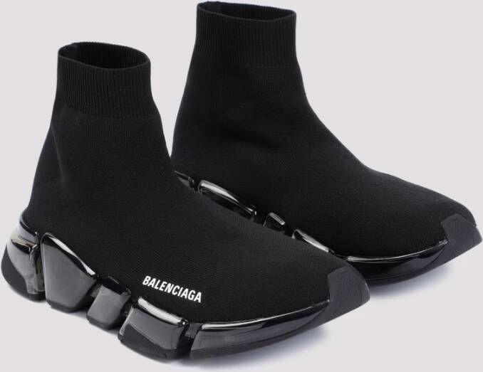 Balenciaga Zwarte Sneakers met Doorzichtige Zool Black Dames