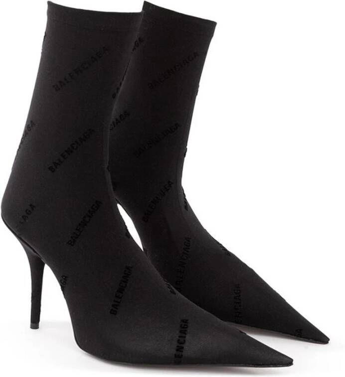 Balenciaga Zwarte Spandex Laars Black Dames