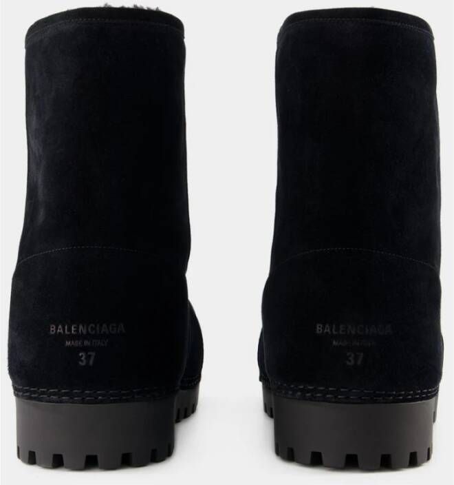 Balenciaga Zwarte Suède Leren Enkellaarzen Black Dames