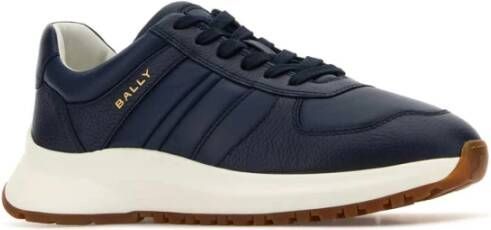 Bally Blauwe Leren Sneakers Blue Heren