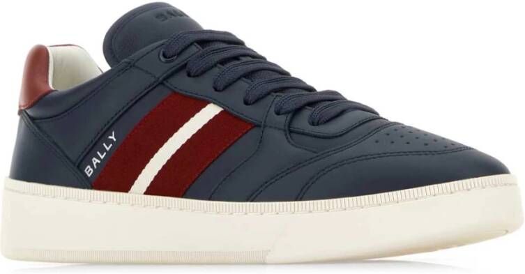 Bally Blauwe Leren Sneakers Blue Heren