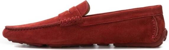 Bally Bordeaux Lederen Loafers voor Mannen Red Heren