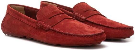 Bally Bordeaux Lederen Loafers voor Mannen Red Heren