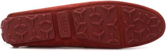 Bally Bordeaux Lederen Loafers voor Mannen Red Heren