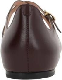 Bally Bordeaux Leren Platte Schoenen Brown Dames