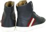 Bally Donkergrijze Hi Top Sneaker met Rood Beige Black Dames - Thumbnail 6