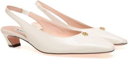 Bally Embleem motief slingback met lage hak White Dames