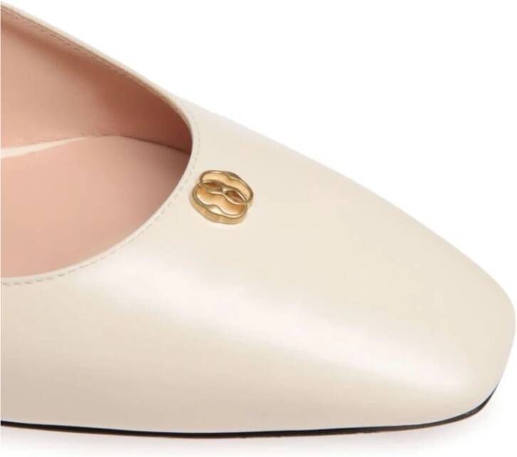 Bally Embleem motief slingback met lage hak White Dames