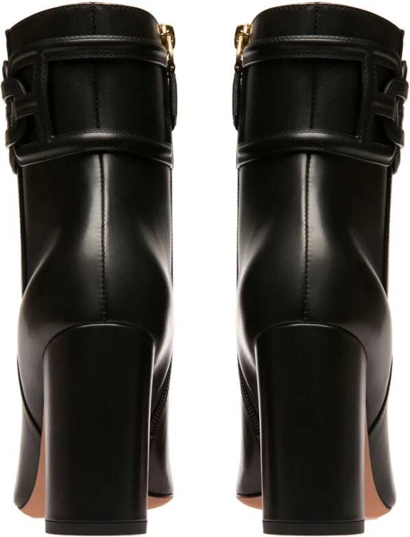 Bally Enkellaarzen met logo leren hakken Black Dames