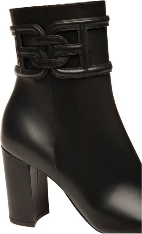 Bally Enkellaarzen met logo leren hakken Black Dames