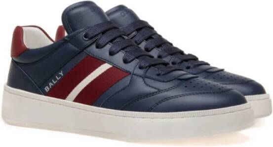 Bally Geperforeerde Leren Sneakers Blue Heren