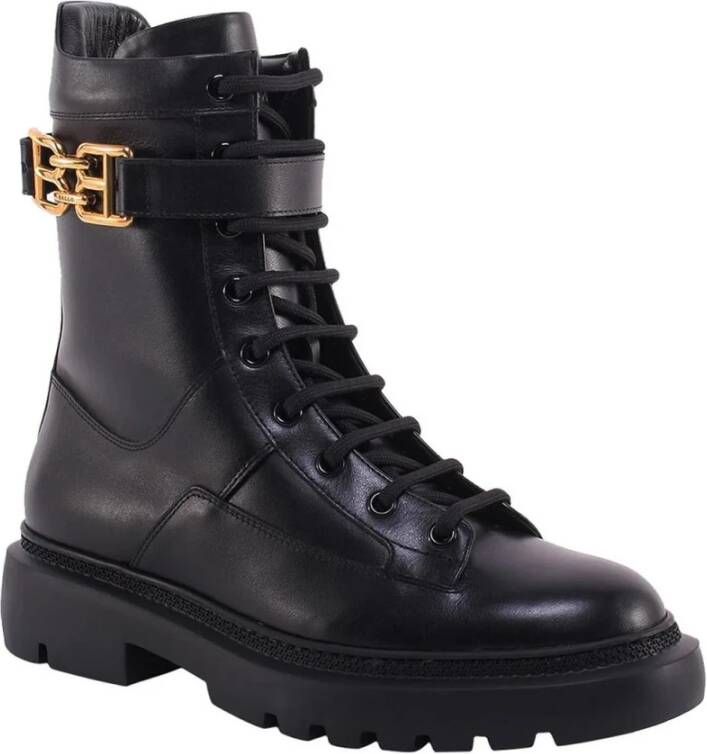 Bally Gouden Logo Enkellaarzen Black Dames