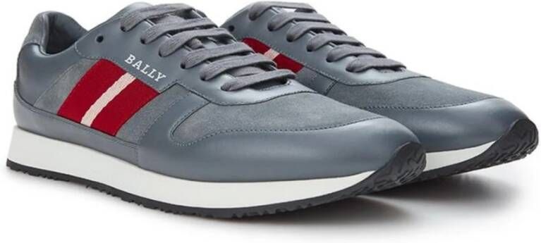 Bally Grijze Leren Sneaker Gray Heren