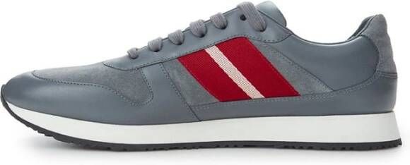 Bally Grijze Leren Sneakers voor Mannen Gray Heren