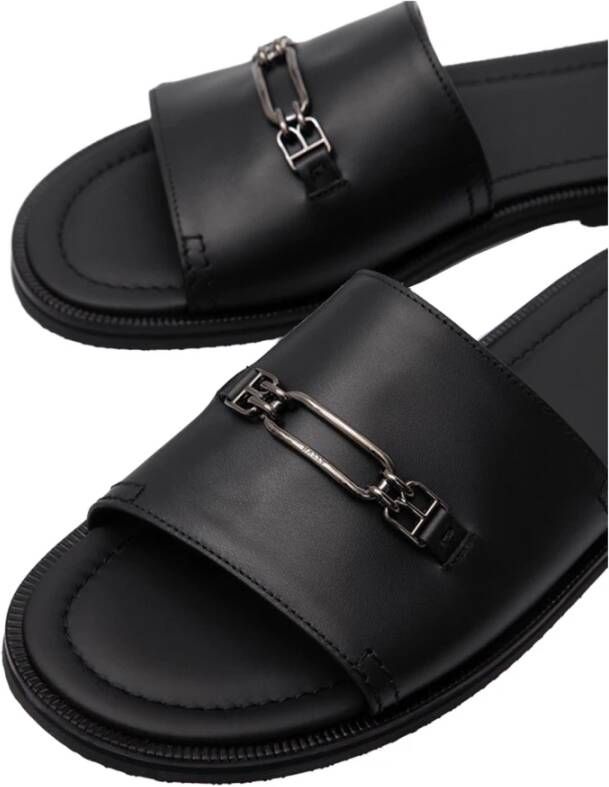 Bally Iconische Logo Platte Zomer Sandalen Black Heren