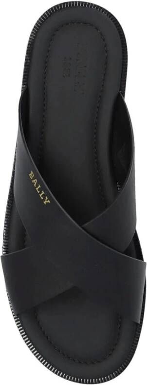 Bally Iconische Platte Zomer Sandalen Black Heren