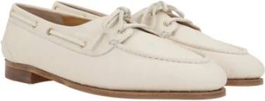 Bally Ivoor leren mocassin met metalen oogjes White Dames