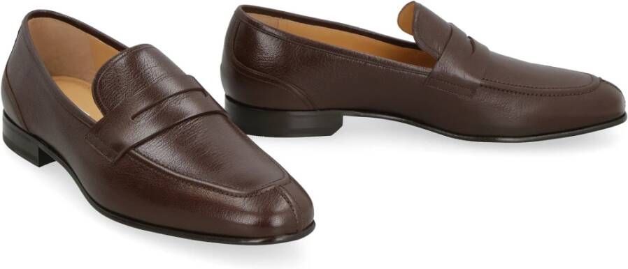 Bally Korrelig Leren Loafers Brown Heren