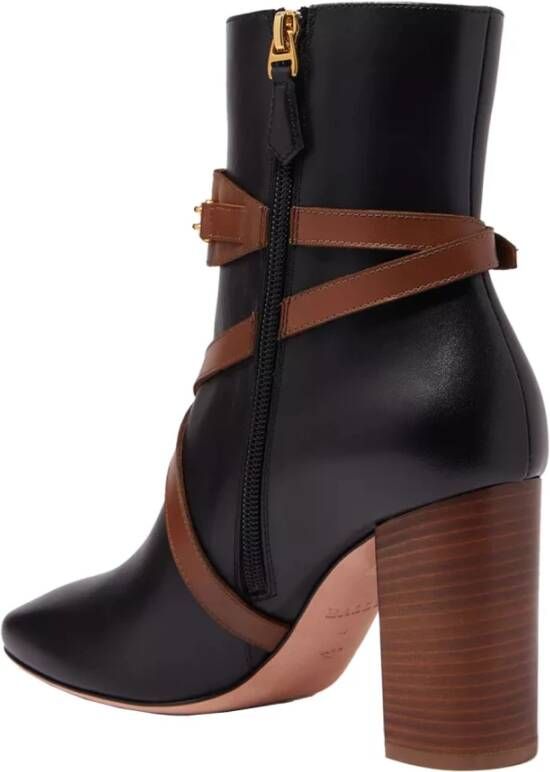 Bally Leren Enkellaarzen Black Dames