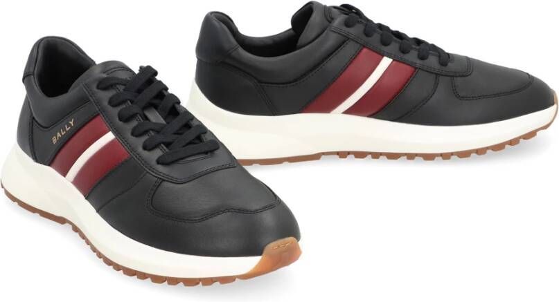 Bally Leren lage sneakers met Vibram zool Black Heren