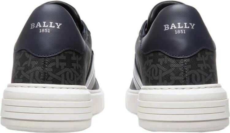 Bally Leren Logo Sneakers Blue Heren