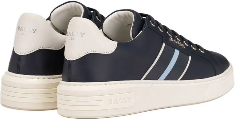 Bally Leren Sneakers Blue Heren