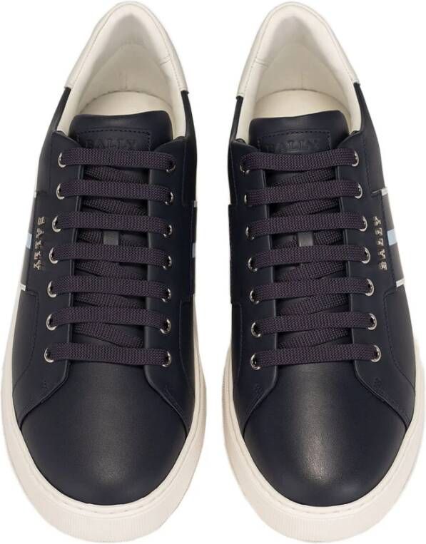 Bally Leren Sneakers Blue Heren