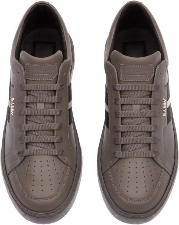 Bally Leren Sneakers Gray Heren